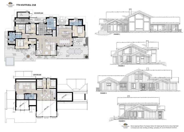 10. TTH Kvitfjell 218 – Plan og Fasader