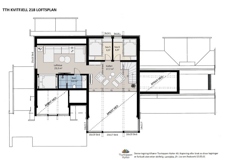 12. TTH Kvitfjell 218 – Loftsplan