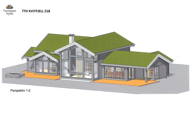 20. TTH Kvitfjell 218 – Perspektiv fasade 1-2.
